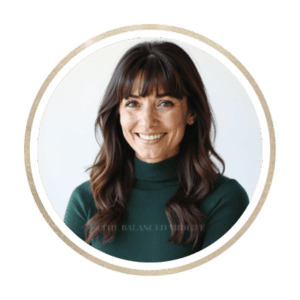 Healthy midlife woman smiling outdoors #MidlifeWellness.