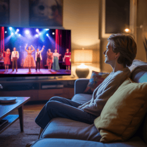 Comfortable Sofa and Warm Lighting.