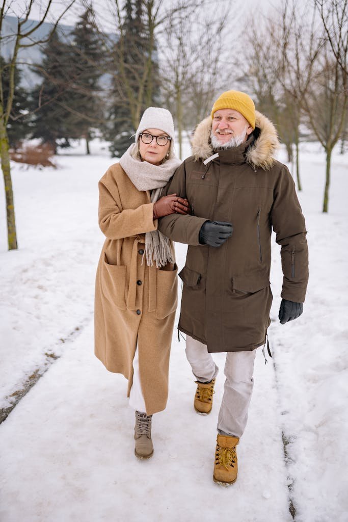 Midlife couple walking