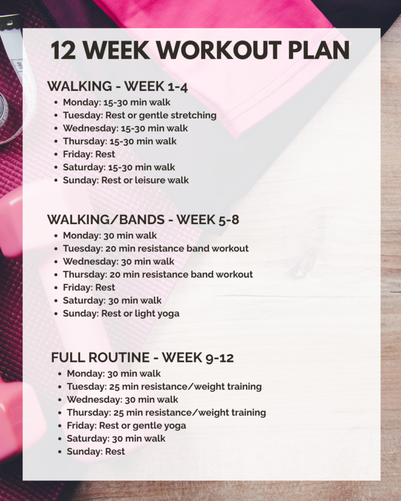The Balanced Midlife 12-week workout plan calendar for women over 50